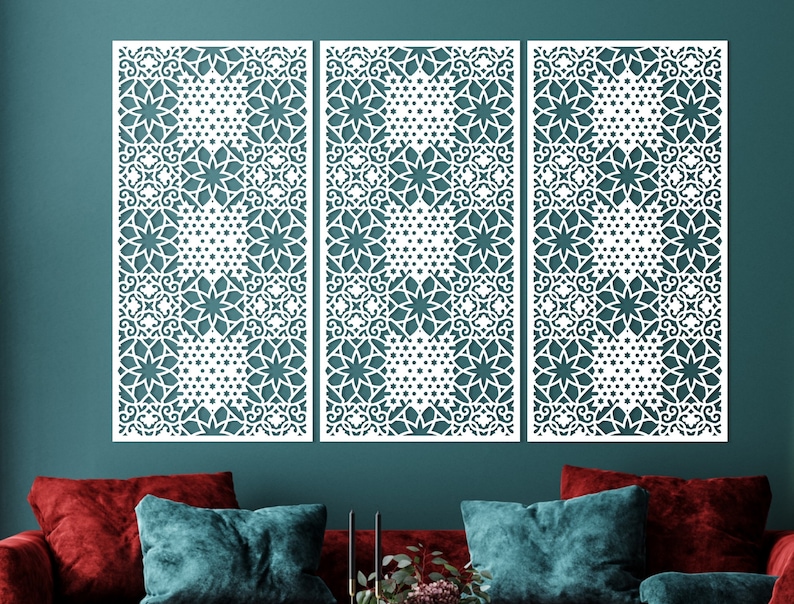 Wood Moroccan Style Wall Panels, Wood Home Decor, Arabic Wall Art, Wood ...