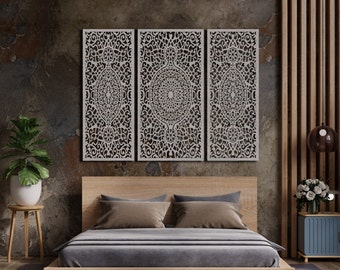 Triptych Wall Art, Moroccan Panel, Wall Hanging, Home Décor