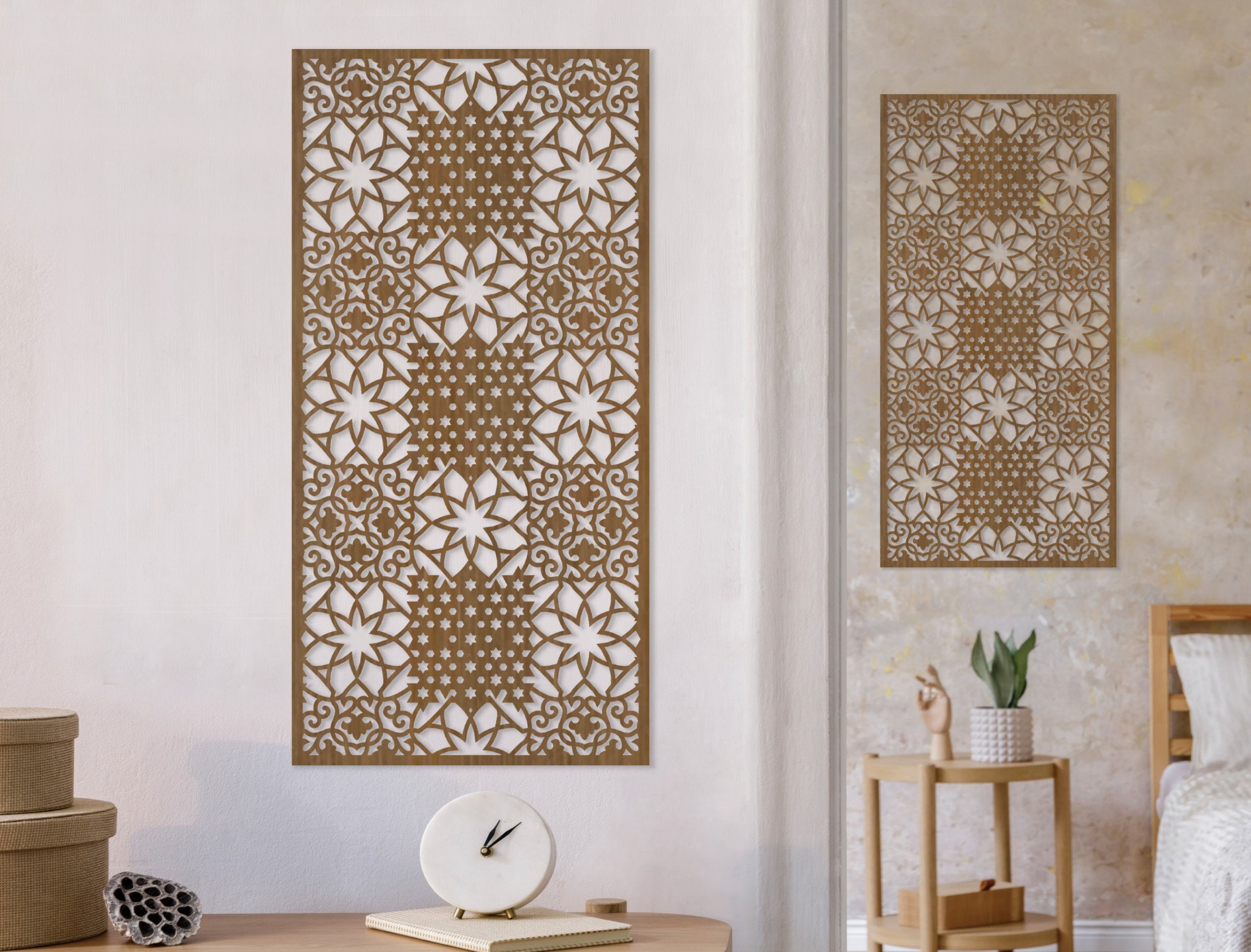 Wood Moroccan Style Wall Panels, Wood Home Decor, Arabic Wall Art, Wood ...