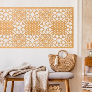 Moroccan Style Wall Panels, Wood Home Decor, Arabic Wall Art, Wood Tile ...