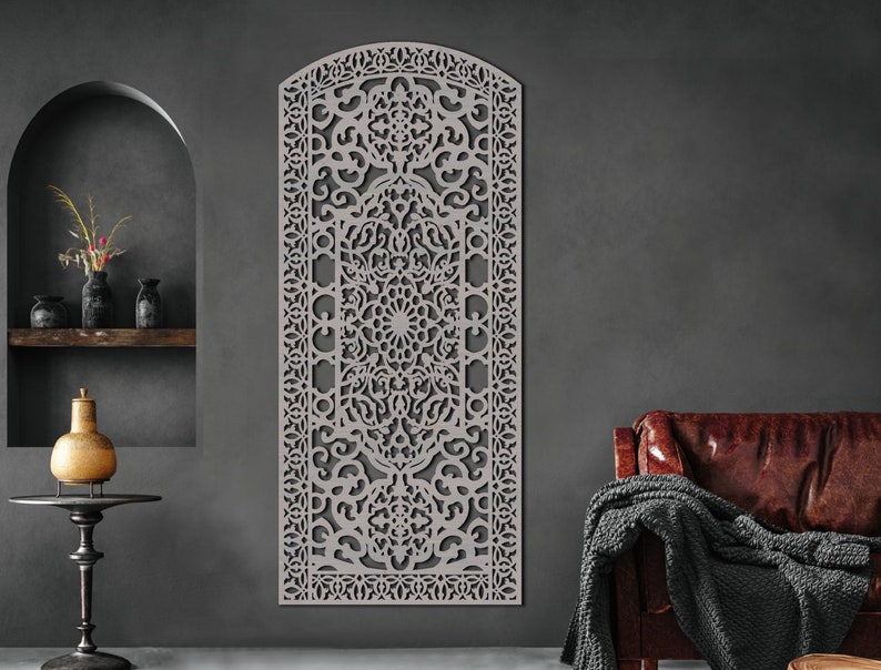 Wood Home Decor, Arabic Wall Art, Islamic Gift, Moroccan Lattice Panel ...