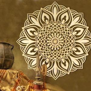 Moroccan Decor, Living Room Wall Art, Mandala Wall Art, Wood Wall Art, Indian Decor, Spiritual Decor, Sunflower Mandala, Sacred Geometry,Sun