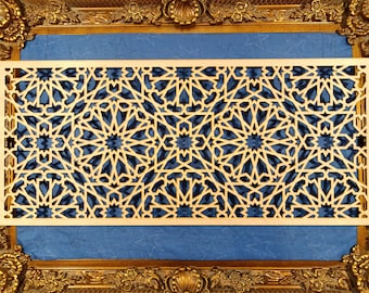 Belle grande décoration intérieure en bois marocaine, art traditionnel, décoration intérieure Boho, art mural rustique, art mural islamique, décor arabe, Mashrabeya