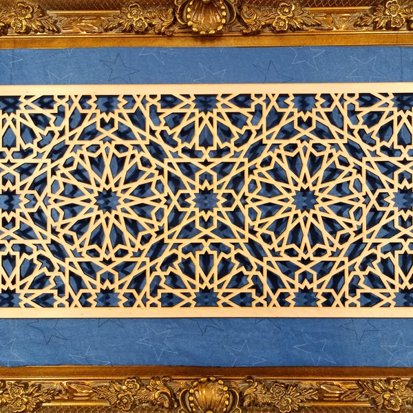 Belle grande décoration intérieure en bois marocaine, art traditionnel, décoration intérieure Boho, art mural rustique, art mural islamique, décor arabe, Mashrabeya