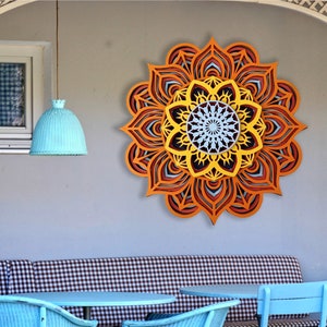Wood Mandala Wall Art , Wood Wall Decor , Bedroom Wall Art , Spiritual Home Decor, Wall Hanging, Mandala 3d, Multilayer Wood,Sacret Geometry