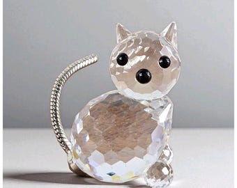 Swarovski Cat With Metal Tail 010011 Mini Kittycat - Vintage