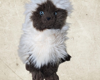 Colección Ganz Cozy Cat vintage de 1993, peluche raro de gato siamés de ojos azules.