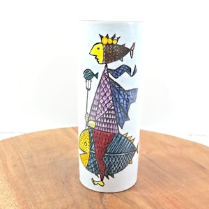 Stig Lindberg Karnival Vase Single Flower Vase Gustavsberg Vintage Sweden Fish
