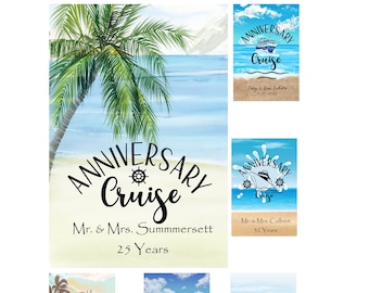 Cruise Magnet Door Decoration, Anniversary Cruise Door Sign, Personalized, Cruise Door Flag 12x18 in