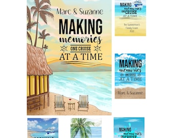 Cruise Magnet Door Decoration, Cruise Door Sign, Personalized, Cruise Door Flag, Making Memories One Cruise at a Time 12x18