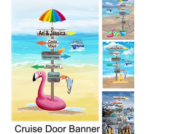Cruise Magnet Door Decoration, Cruise Door Sign, Personalized, Cruise Door Flag, Vacation Door Sign, Party Door Sign 12x18 in