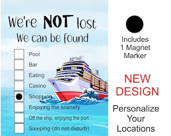 Cruise Magnet Door Decoration, Cruise Door Sign, Personalized, Cruise Door Flag, Here is My Location, 12x18 in