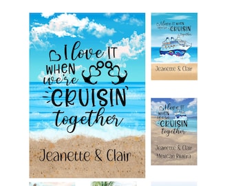 Cruise Magnet Door Decoration, Cruise Door Sign, Personalized, Cruise Door Flag, Love it when cruising together 12x18 in