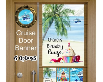 Cruise Magnet Birthday Cruise Door Decoration, Birthday Cruise Door Sign, Personalized, Cruise Door Flag 12x18 in