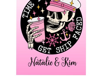 Cruise Magnet Door Decoration, Cruise Door Sign, Personalized, Girls Trip, Mother & Daughter, Sisters, Lets Get Ship Faced 12x18 in