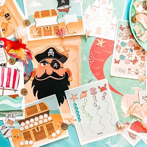 Mermaids & Pirates Party Printable • Mermaid Game • Pirate Game • Kids Birthday Party • Mermaid Party • Pirate Party • Pin the Tail Game