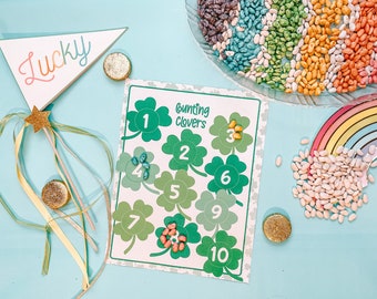 St Patrick's Day Activity Bundle • Shamrock Dot Sheet • Instant Download • Phonics Blends • Counting • Alphabet Print • Patterns • i Spy