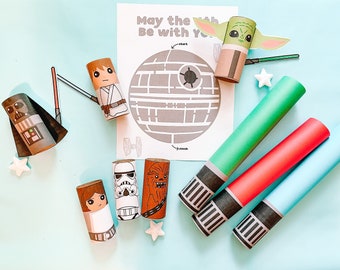 Star Wars May the 4th Printable Crafts | Characters, Lightsaber, Death Star Maze (PDF)