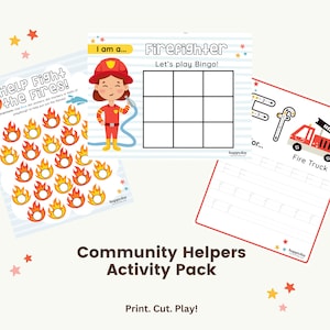Community Helpers  • Firefighter, police officer, doctor, garbage man • Preschool Activities, toddler activities • kindergarten worksheets