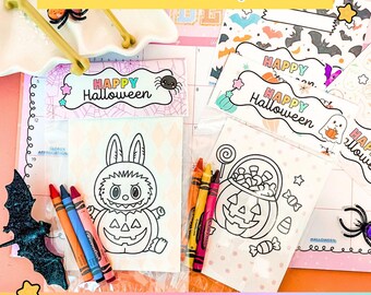 Halloween Party Favors | Printable Coloring Packs | Classroom Halloween Treats
