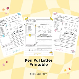 Pen Pal Letter Printable for Kids – Instant Download