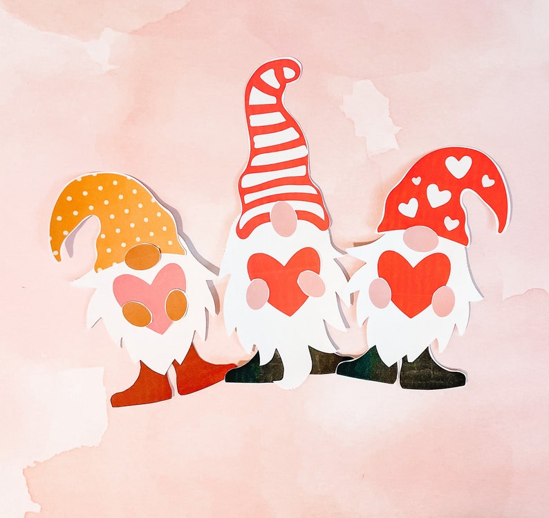 Cartão de Dia dos Namorados para impressão • Artesanato de gnomo do amor para crianças • Artesanato de Dia dos Namorados • Cartão de Dia dos Namorados • Dia dos Namorados • Dia dos Namorados em sala de aula imagem 3