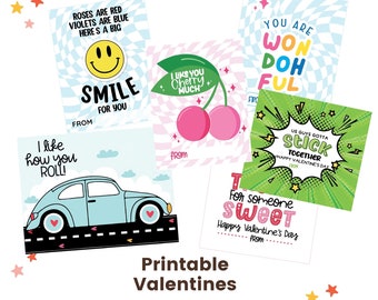 Printable Valentine's Day Tags - Set of 6 Adorable Designs