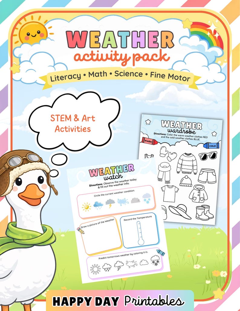 Weather Activity Pack for Preschool & Kindergarten - Etsy