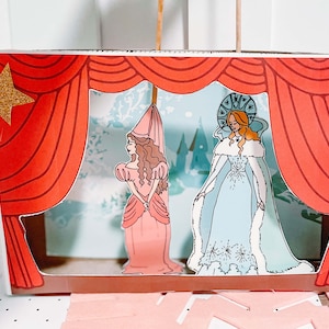 Kit PDF imprimible del teatro de marionetas Snow Queen - Teatro de papel imprimible • Actuación de juego dramático para niños • Ballet imprimible • Escenario del Cascanueces