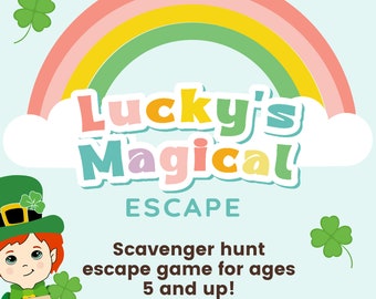Lucky's Magical Escape • St Patrick's Day Escape Room Scavenger Hunt for Kids • Leprechaun Escape • Printable Treasure Hunt DIY Escape Room