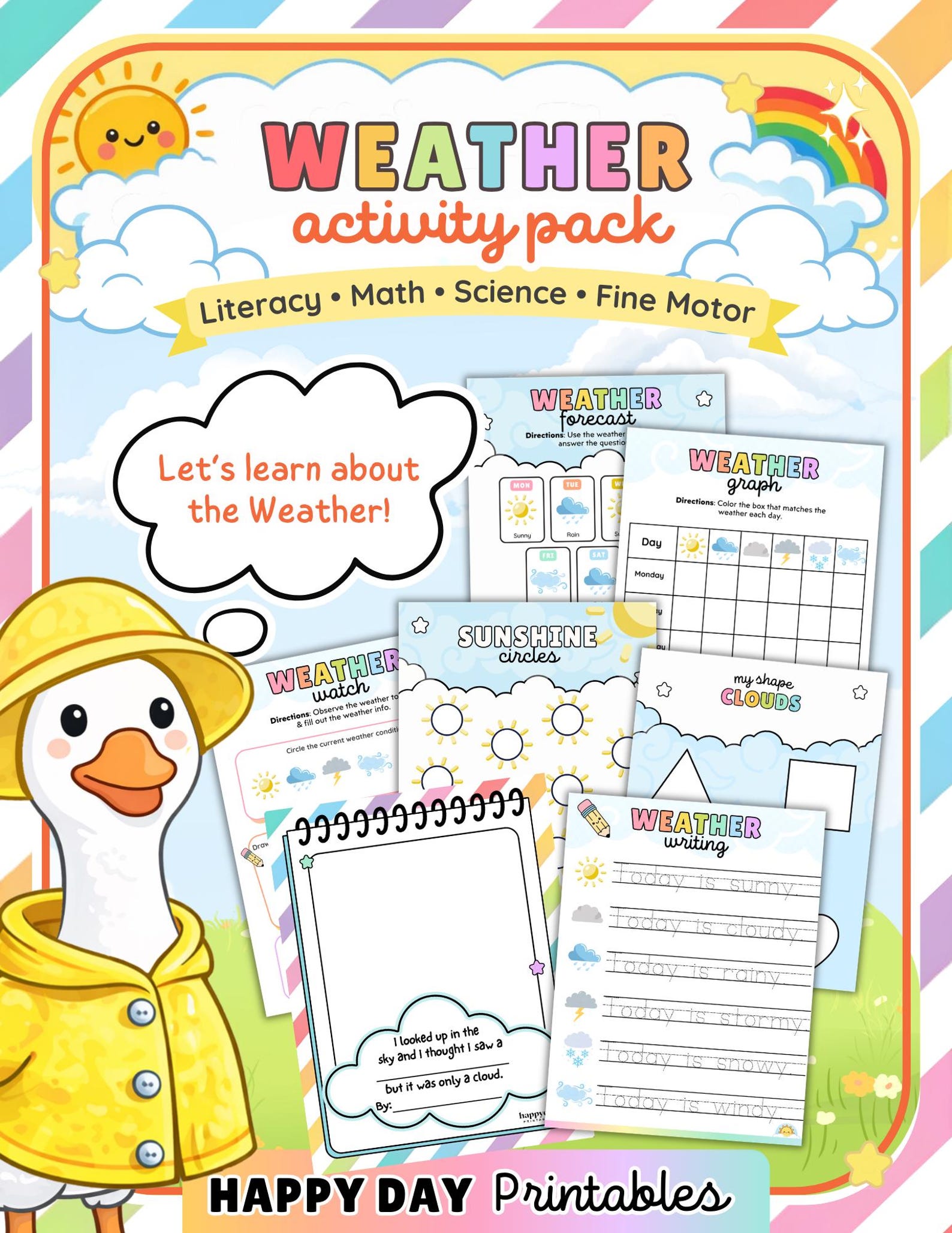 Weather Activity Pack for Preschool & Kindergarten - Etsy