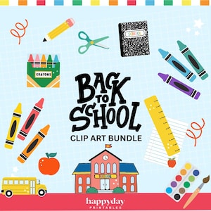Back to School Clipart Bundle | 25 PNG & SVG Files | Digital Download