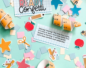 Ready Confetti • Back to School Celebration • First Day of School Party • First Day of School Printable Confetti • Night Before School