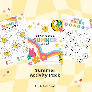 Paquete de verano para mantenerse fresco / Actividades de campamento de verano imprimibles para preescolar hasta segundo grado