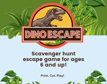 Dinosaur Escape Room • DIY Escape Room Printable • Scavenger Hunt for Kids • Escape Room Game for Birthday Party • Escape Room for Kids •