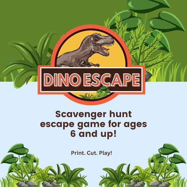 Dinosaur Escape Room • DIY Escape Room Printable • Scavenger Hunt for Kids • Escape Room Game for Birthday Party • Escape Room for Kids •