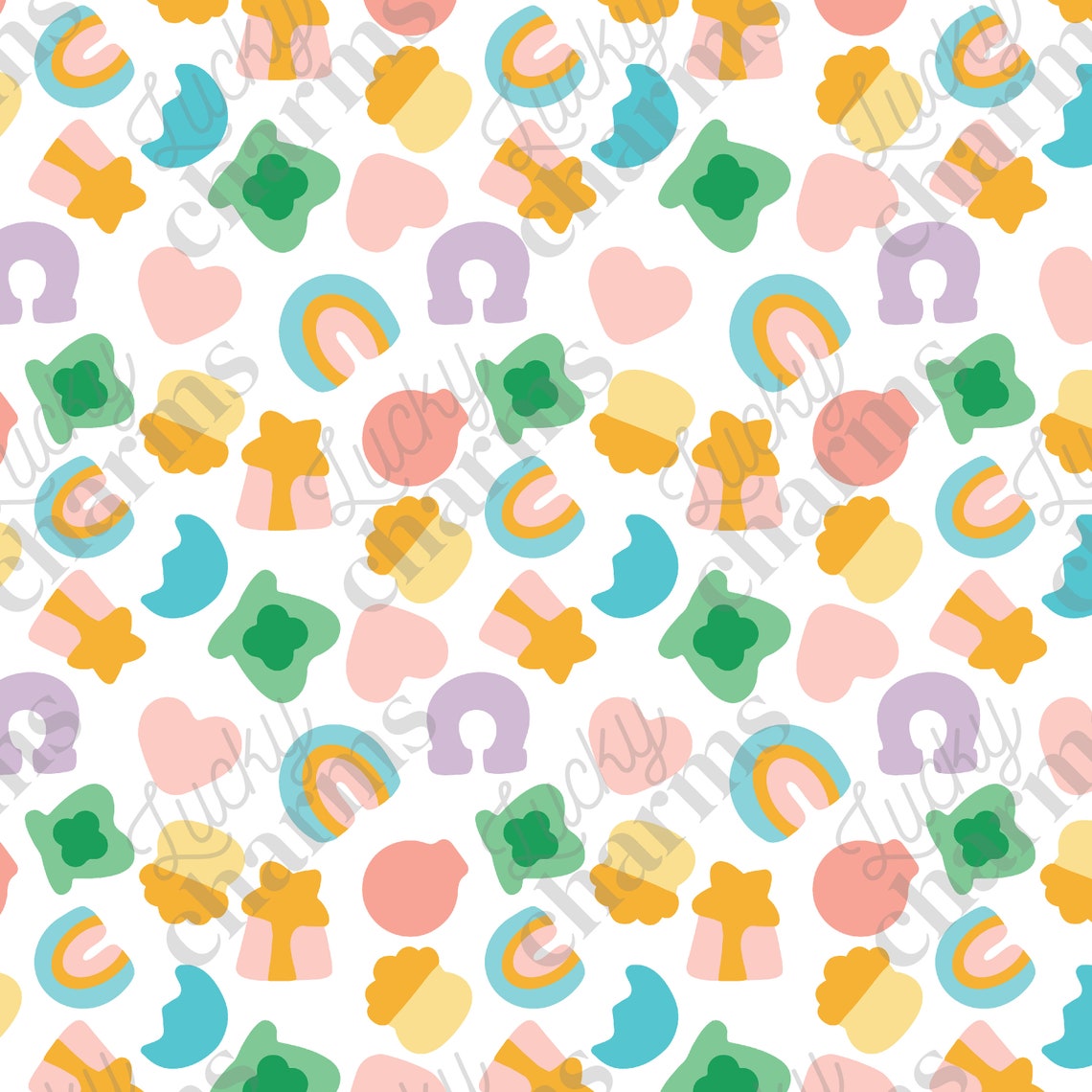 Lucky Marshmallow Charms Seamless Pattern Digital Download - Etsy