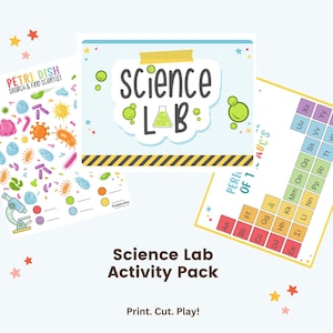 Pacote de laboratório de ciências para impressão • Festa do cientista maluco • Atividades científicas para crianças • Pacote de atividades científicas para impressão • Pacote de aprendizagem STEM