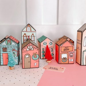 Printable Advent Village with Names of God - Advent Calendar - Christmas Countdown - Printable Village, Christmas Village, Instant Download