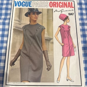 Vogue Paris Original 1947 Dress pattern 1960s