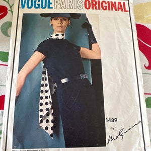 Vogue Paris Original 1489 Vintage 1960s Dress Pattern