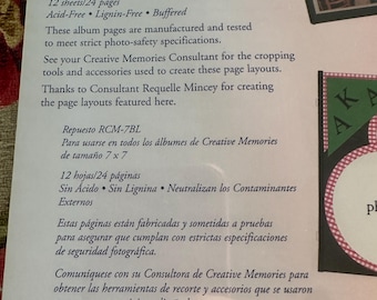 Creative Memories 7x7 Black Scrapbook Pages