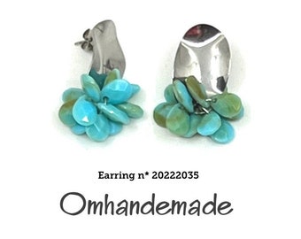 20222035 earrings, turquoise earrings, hook earrings, chandelier earring, pendant earring, lobe earring, gift idea for her