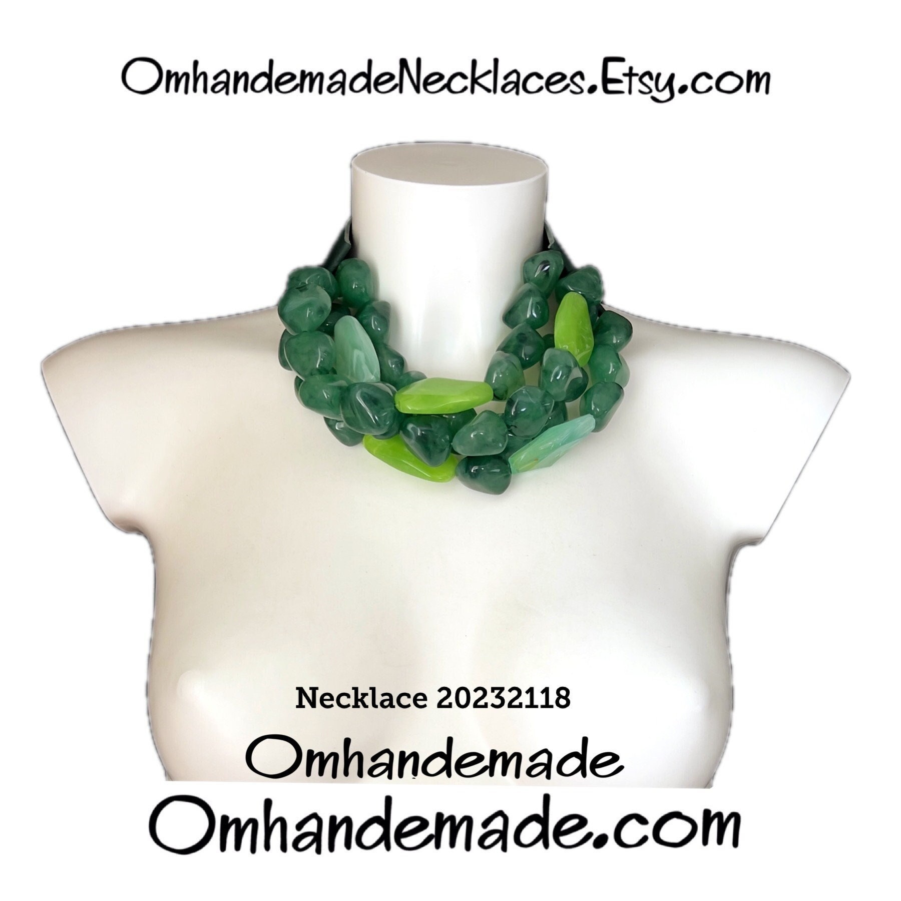 Green And Gold Beaded Pirohee Necklace - Jaipur Jewels