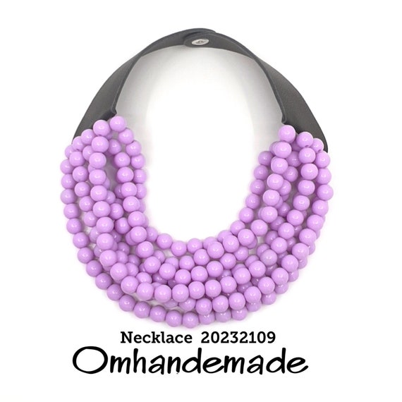 20232109 Lilac necklace Bib necklace Choker necklace Multistrand necklace Static necklace Relief necklace Fashion necklace