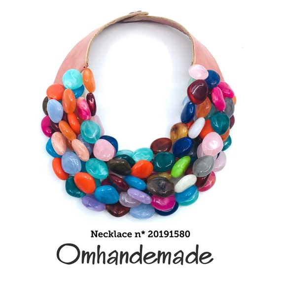 20191580 colorful necklace maxi necklace bib necklace multi strand necklace beaded layering necklace chunky necklace statement necklace