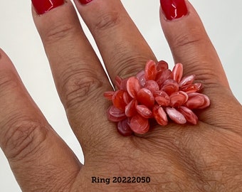 20222050 red ring, charms ring, adjustable ring, big red big ring on steel wedding ring, multiple stones ring pendants