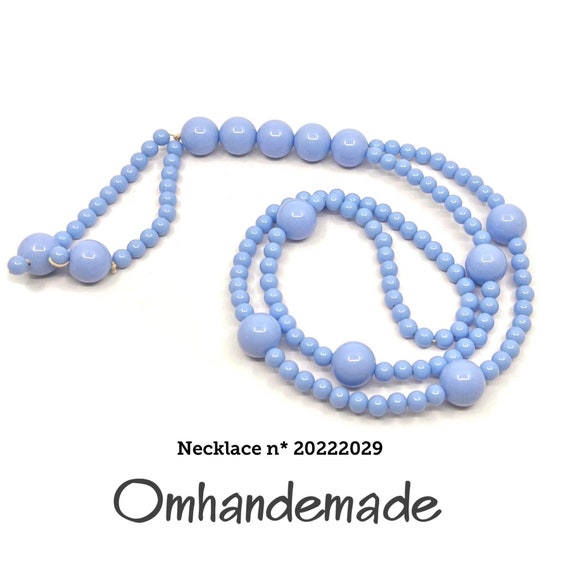 20222029 tassel necklace, periwinkle necklace, sky blue necklace, charms necklace, thin necklace, no clasp necklace, resin necklace