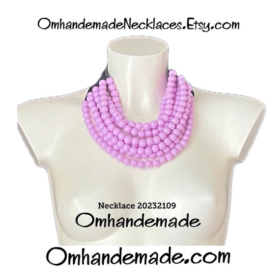 20232109 Lilac necklace bib necklace choker necklace multi-strand necklace statified necklace relief necklace fashion necklace