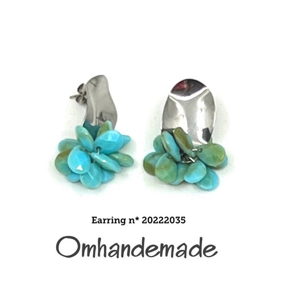 20222035 earrings, turquoise earrings, hook earrings, chandelier earring, pendant earring, lobe earring, gift idea for her